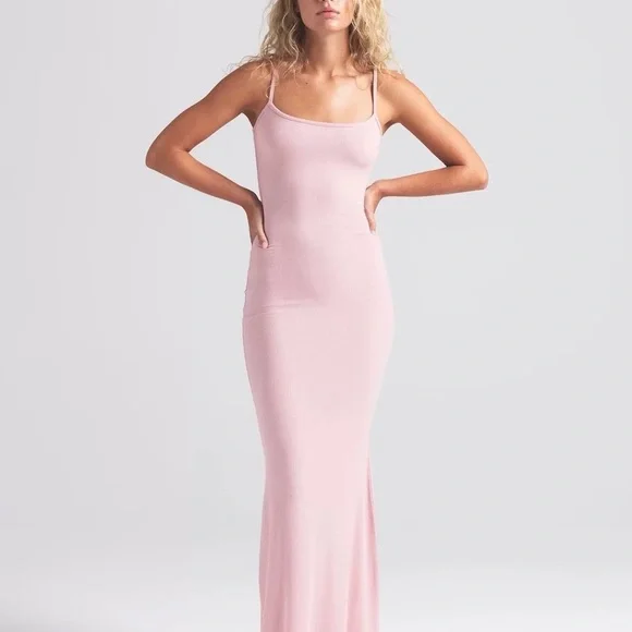 SKIMS Soft Lounge Pink Maxi Dress - Picture 1 of 4